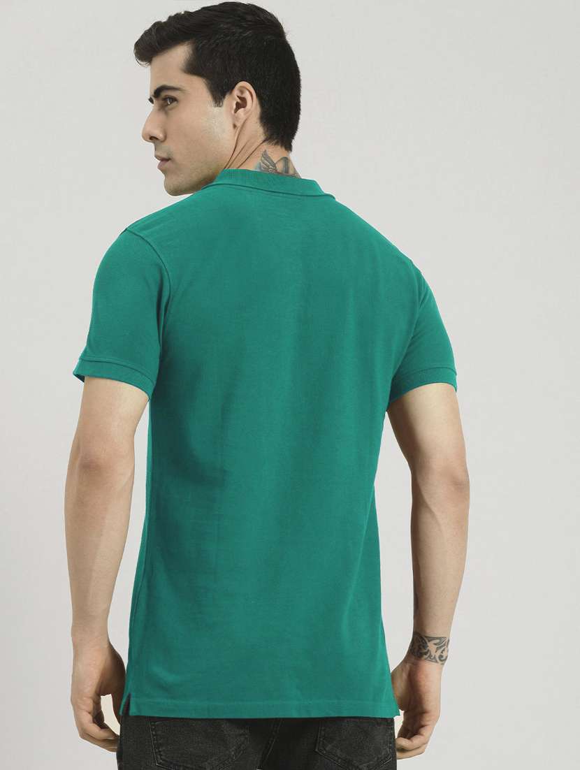 green solid polo t-shirt - 19196040 -  Standard Image - 1