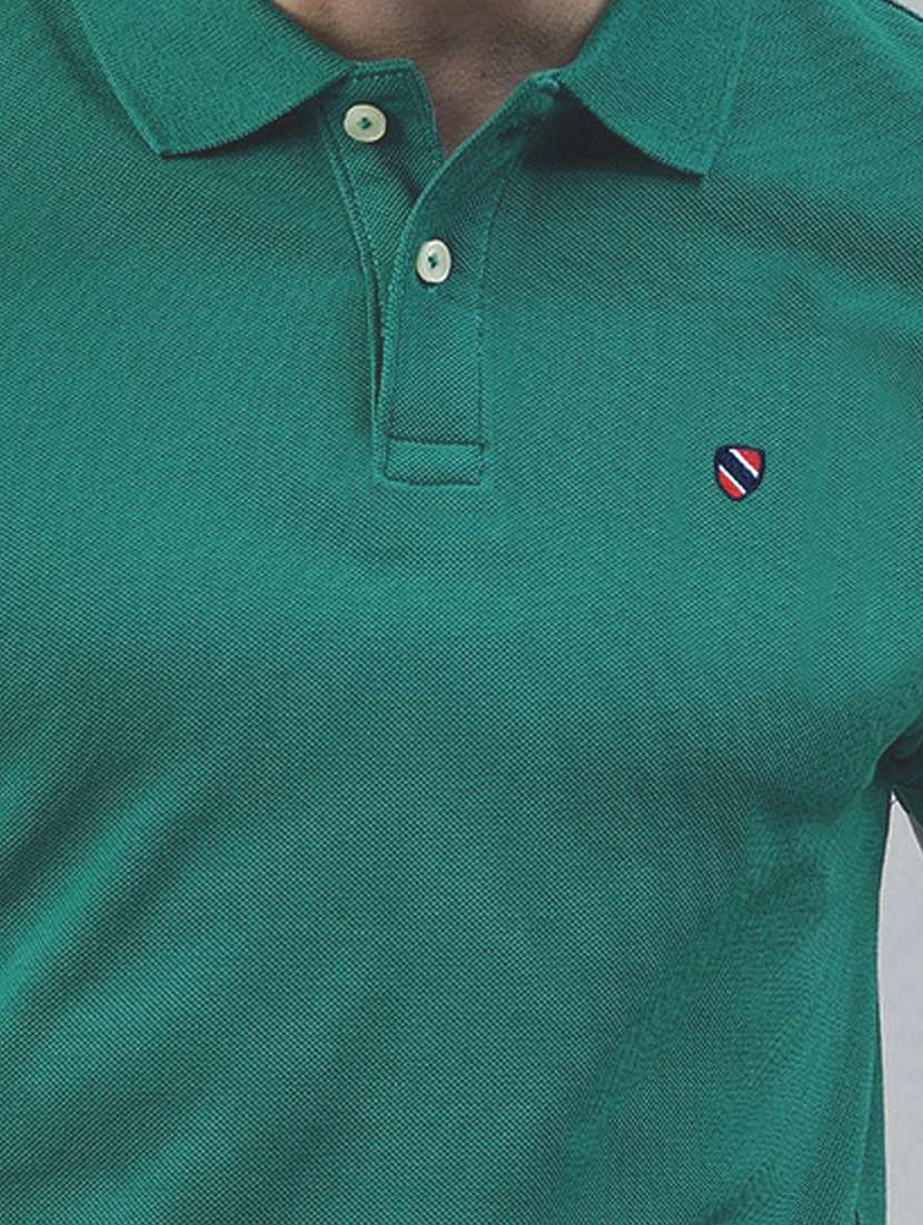 green solid polo t-shirt - 19196040 -  Standard Image - 4