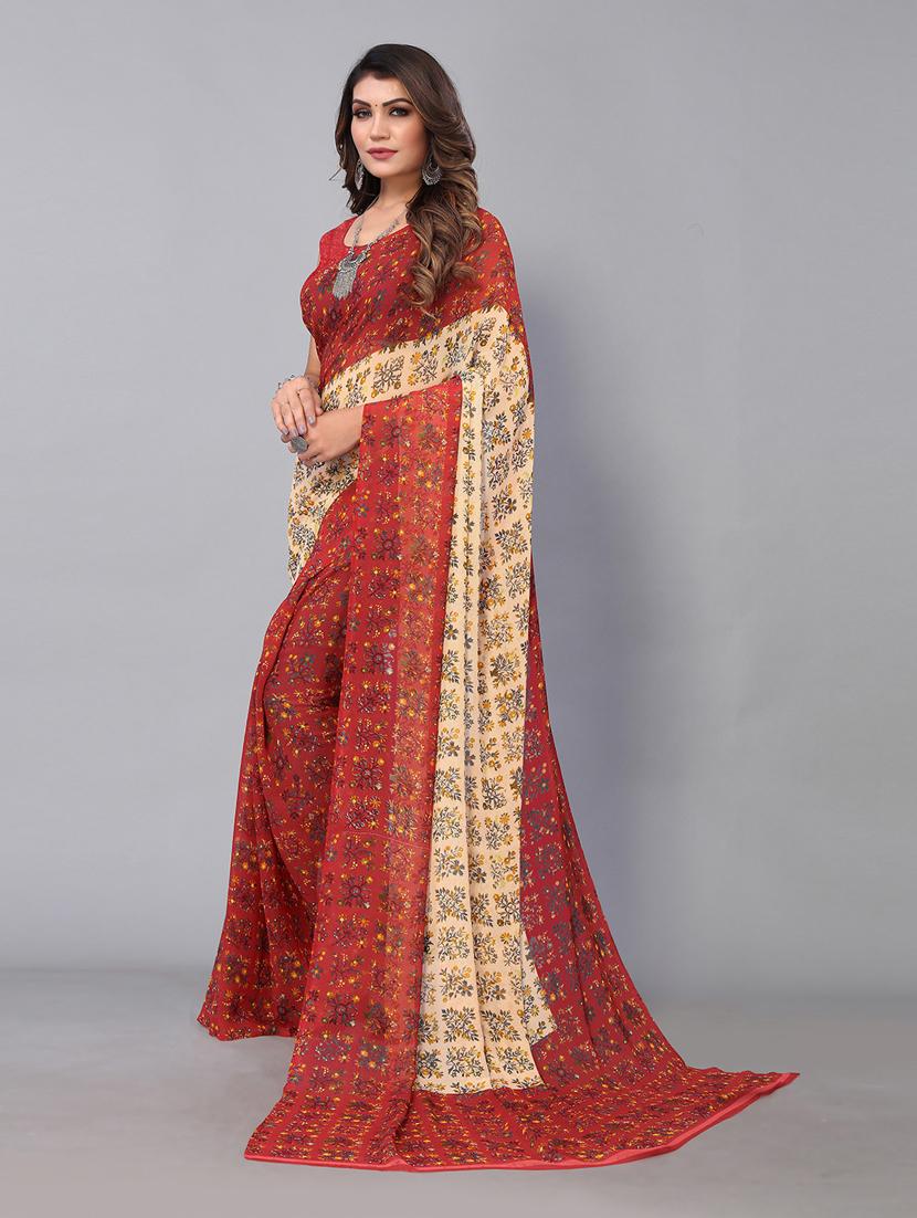 floral printed saree  with blouse - 19196126 -  Standard Image - 1