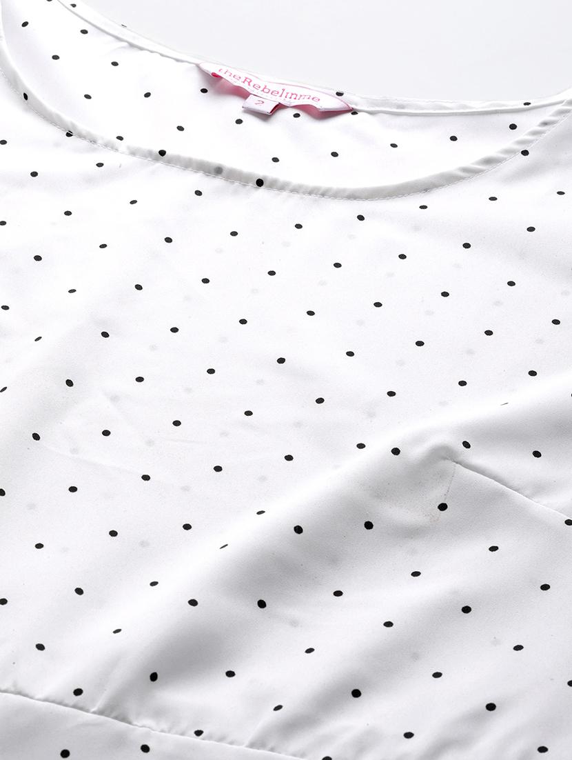 women plus size polka doted round neck top - 19196128 - Standard Image - 4