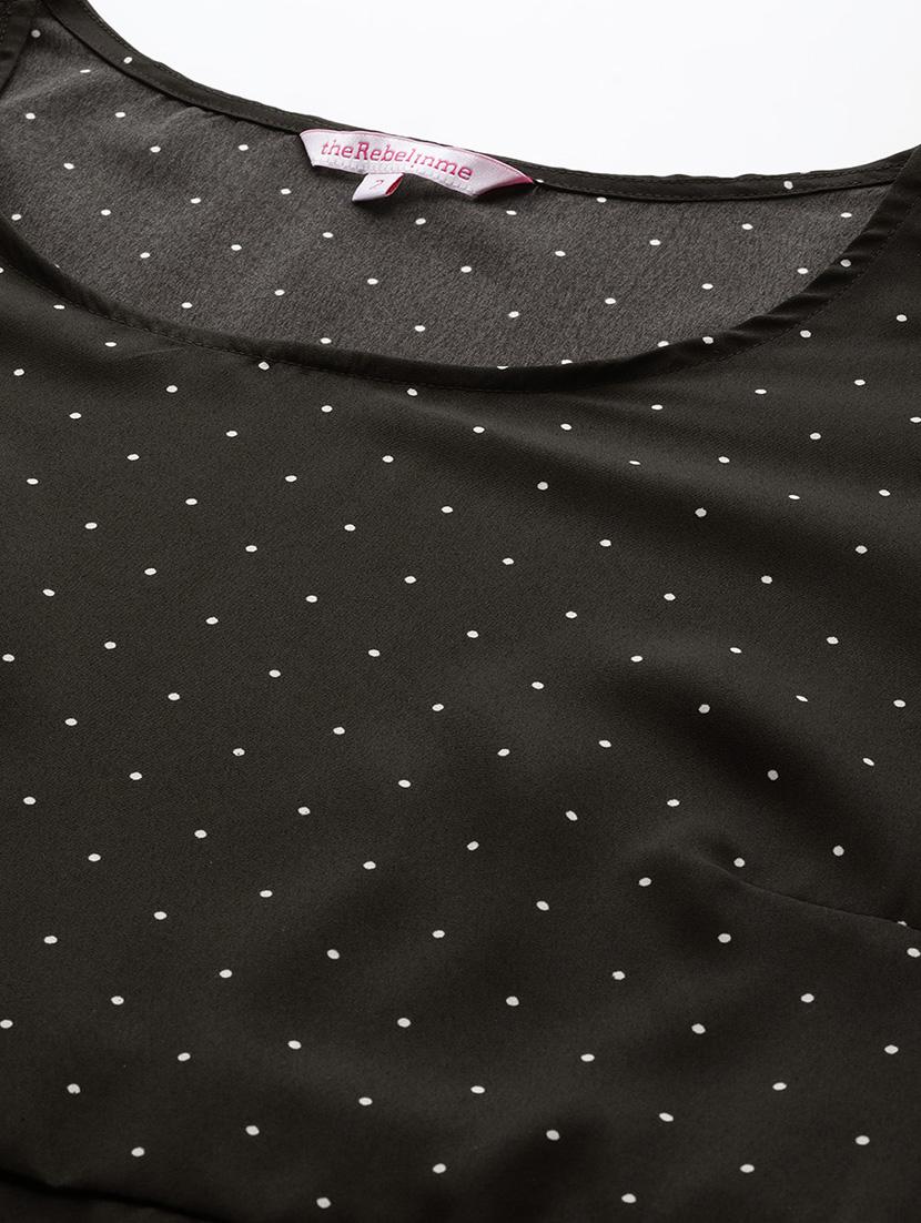 women plus size polka doted round neck top - 19196133 - Standard Image - 4