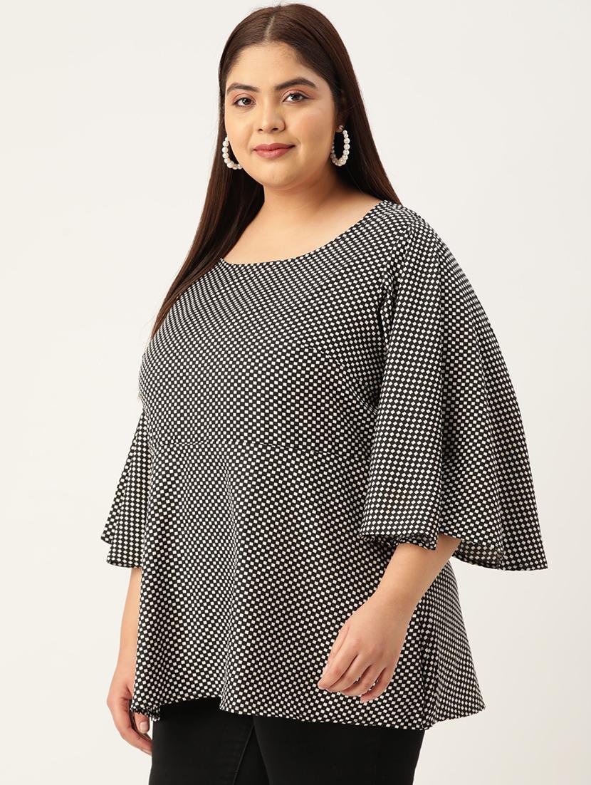 women's a line round neck top - 19196134 -  Standard Image - 1