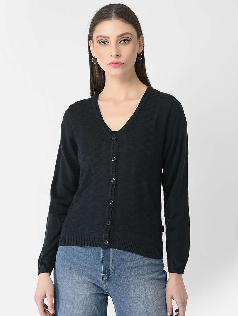 self design solid cardigan