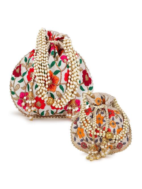 pack of 2 embroidered potlis - 19197102 - Standard Image - 0