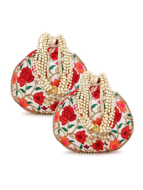 pack of 2 embroidered potlis - 19197106 - Standard Image - 0