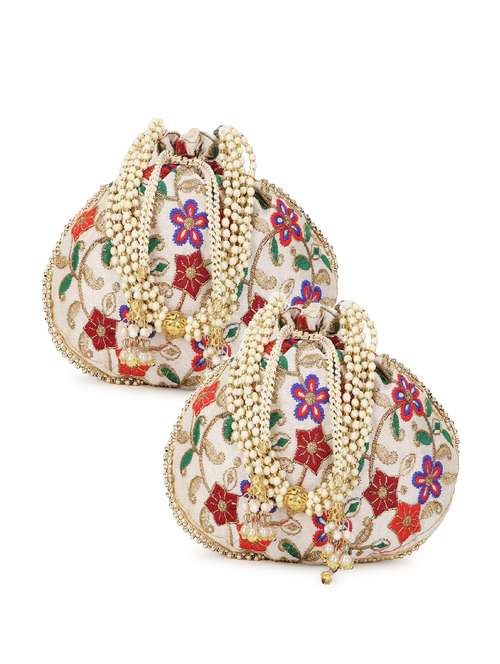 pack of 2 embroidered potlis - 19197108 - Standard Image - 0