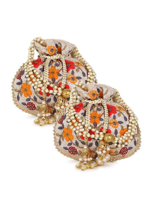 pack of 2 embroidered potlis - 19197110 -  Standard Image - 0