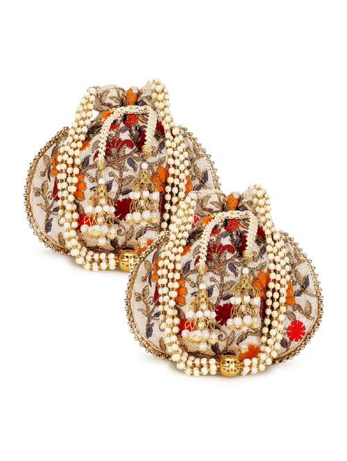 pack of 2 embroidered potlis - 19197111 -  Standard Image - 0