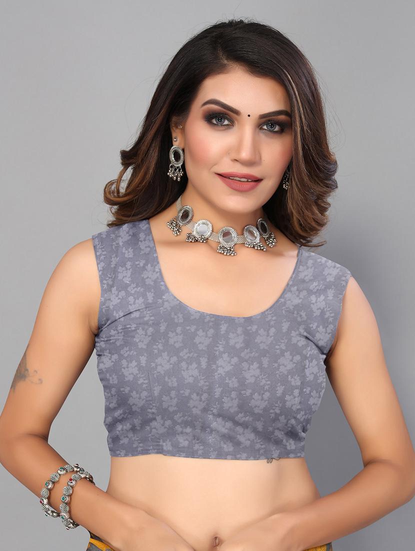 floral printed half & half saree with blouse - 19197334 - Standard Image - 4