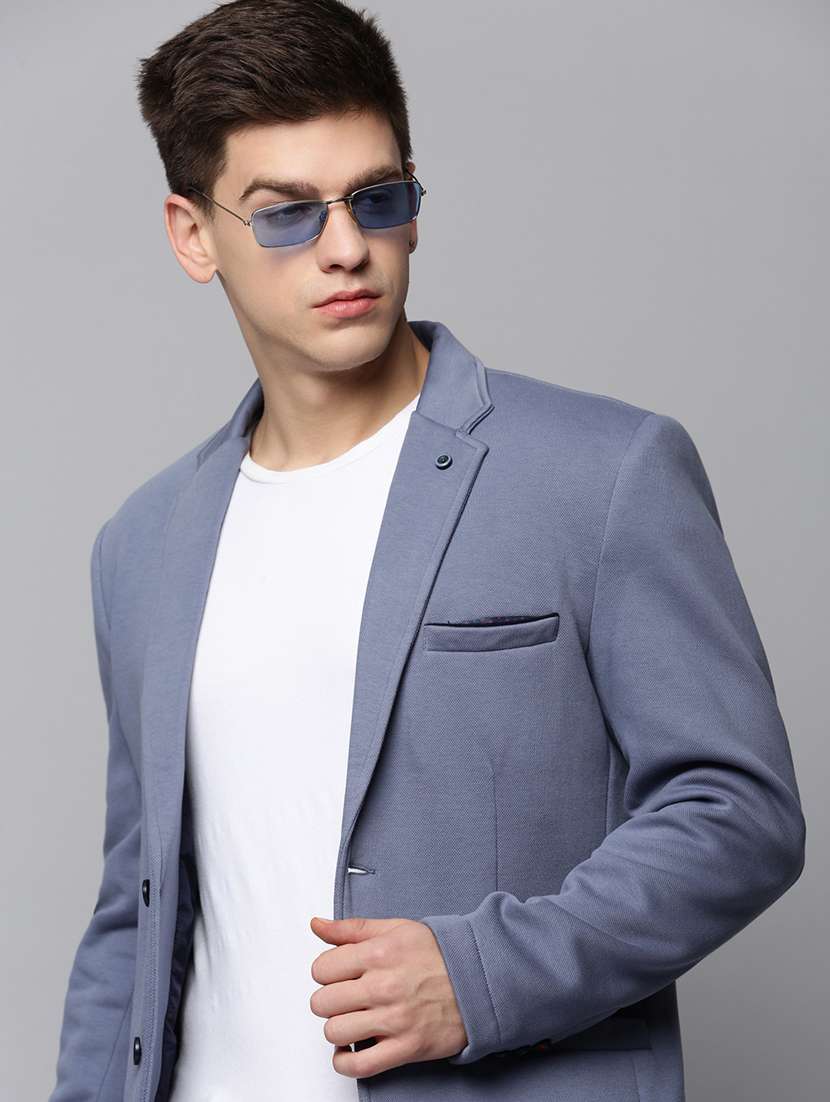 solid single breasted casual blazer - 19197372 -  Standard Image - 4