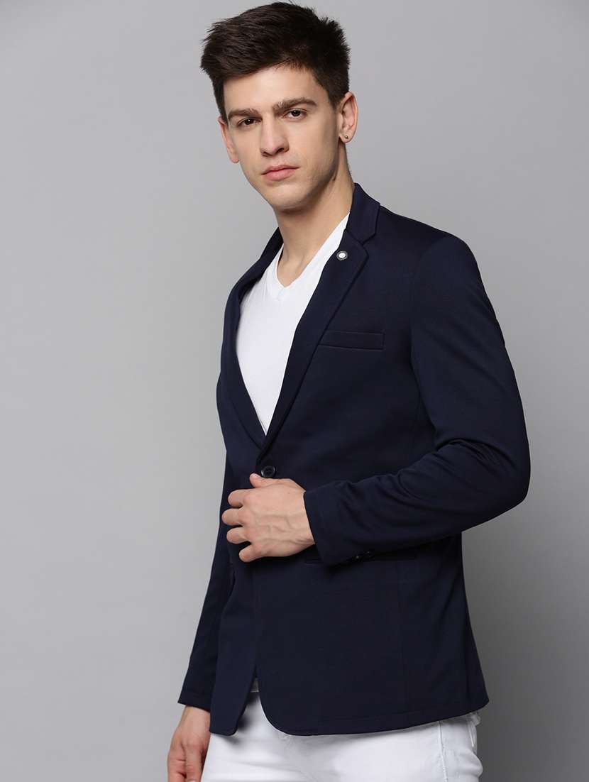 solid single breasted casual blazer - 19197377 -  Standard Image - 1