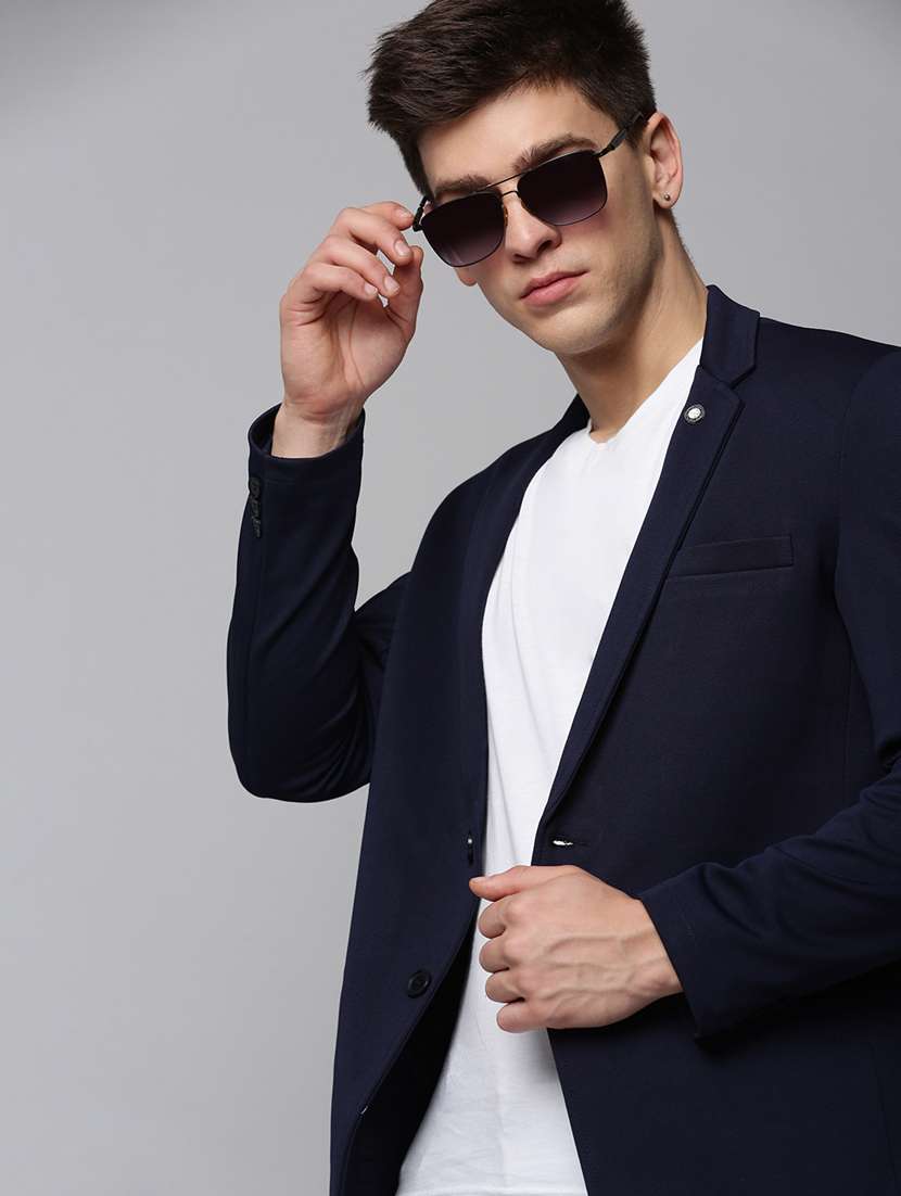 solid single breasted casual blazer - 19197377 -  Standard Image - 4
