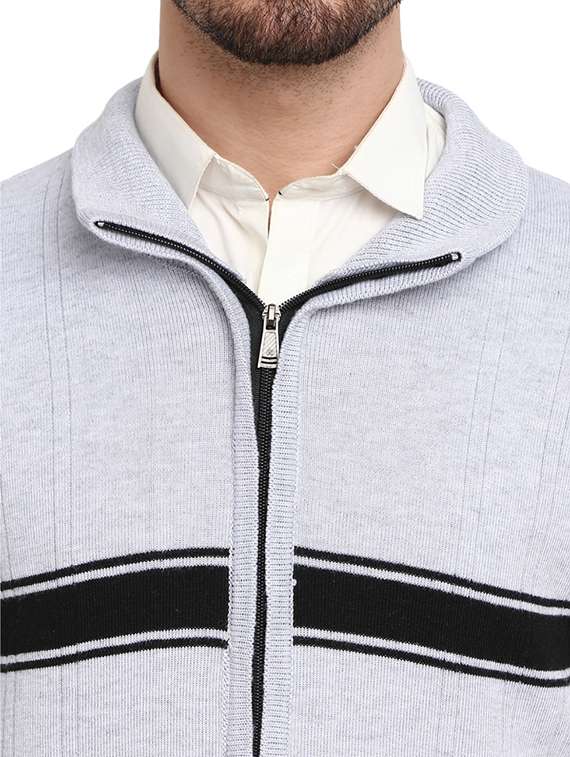 men self design sleeveless regular fit cardigan - 19197616 -  Standard Image - 4