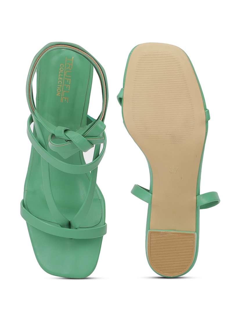 green pu gladiators sandals - 19197766 -  Standard Image - 4