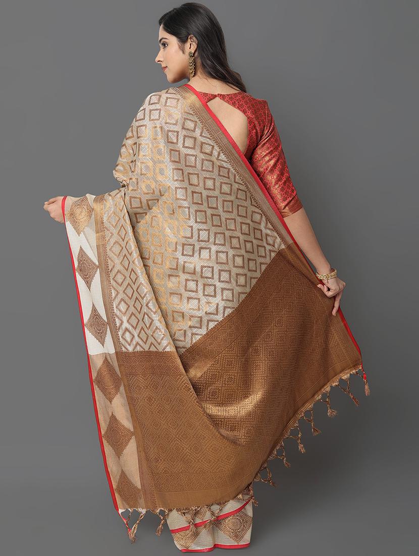 self design kanjivaram saree with blouse - 19198015 -  Standard Image - 1