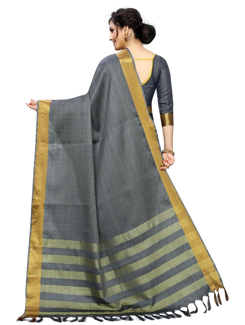 self design woven saree with blouse - 19198178 -  Standard Image - 1