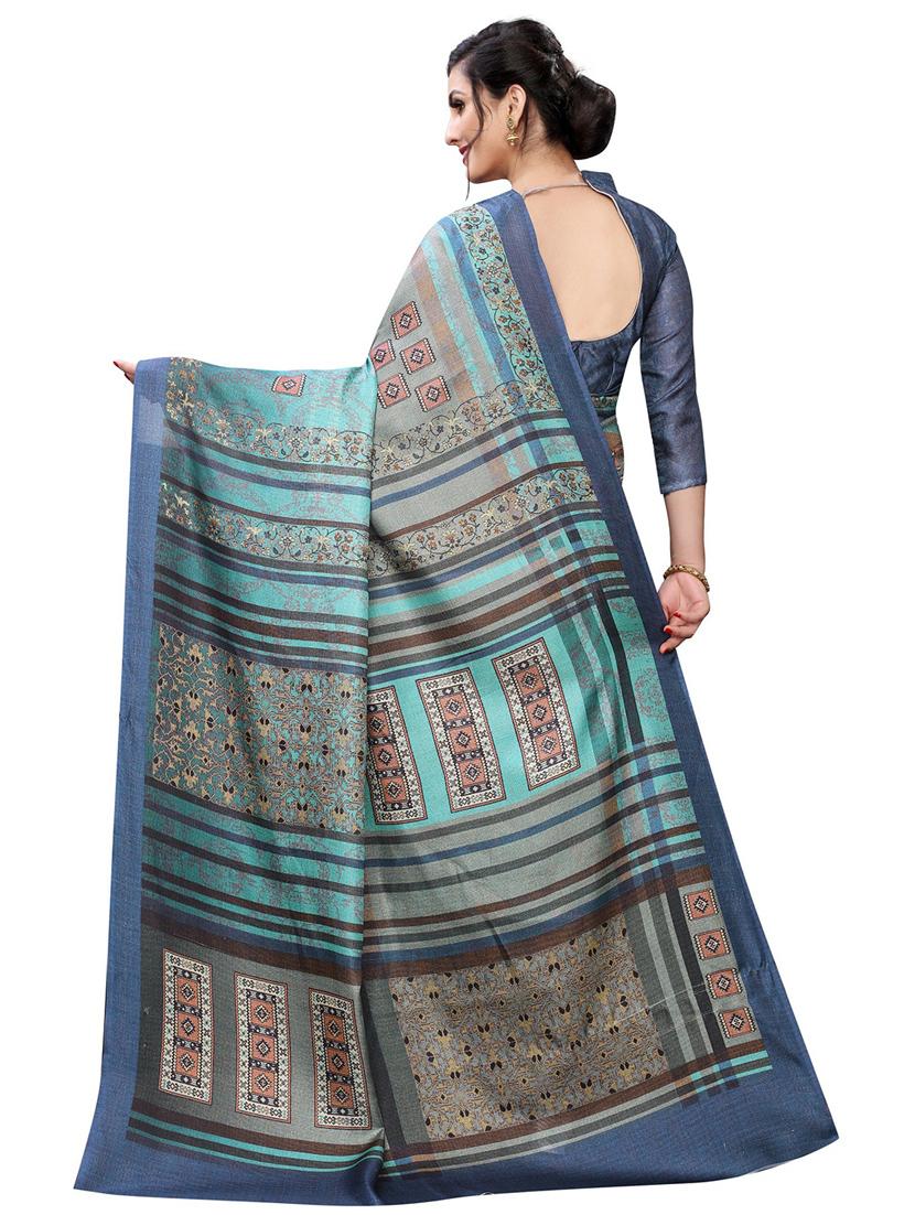 self design printed saree with blouse - 19198250 - Standard Image - 1