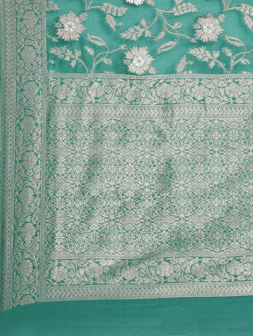 self design woven saree with blouse - 19198598 - Standard Image - 4