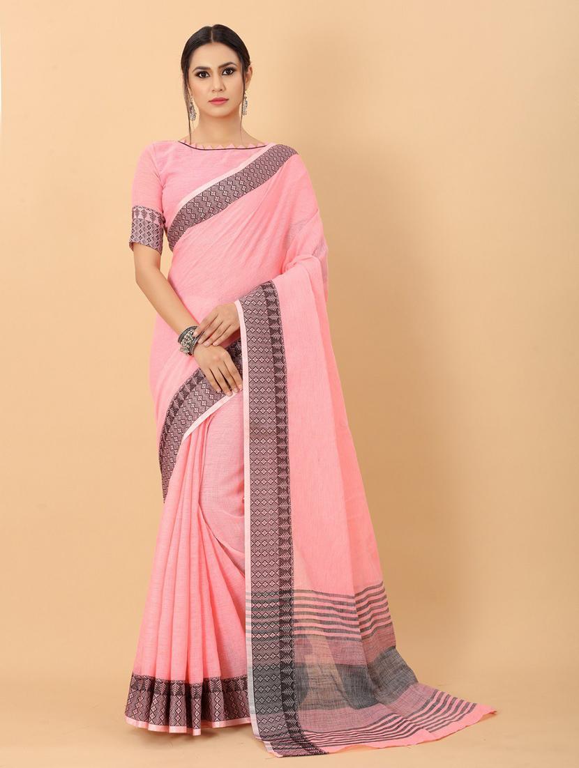 self design woven saree with blouse - 19198674 - Standard Image - 1