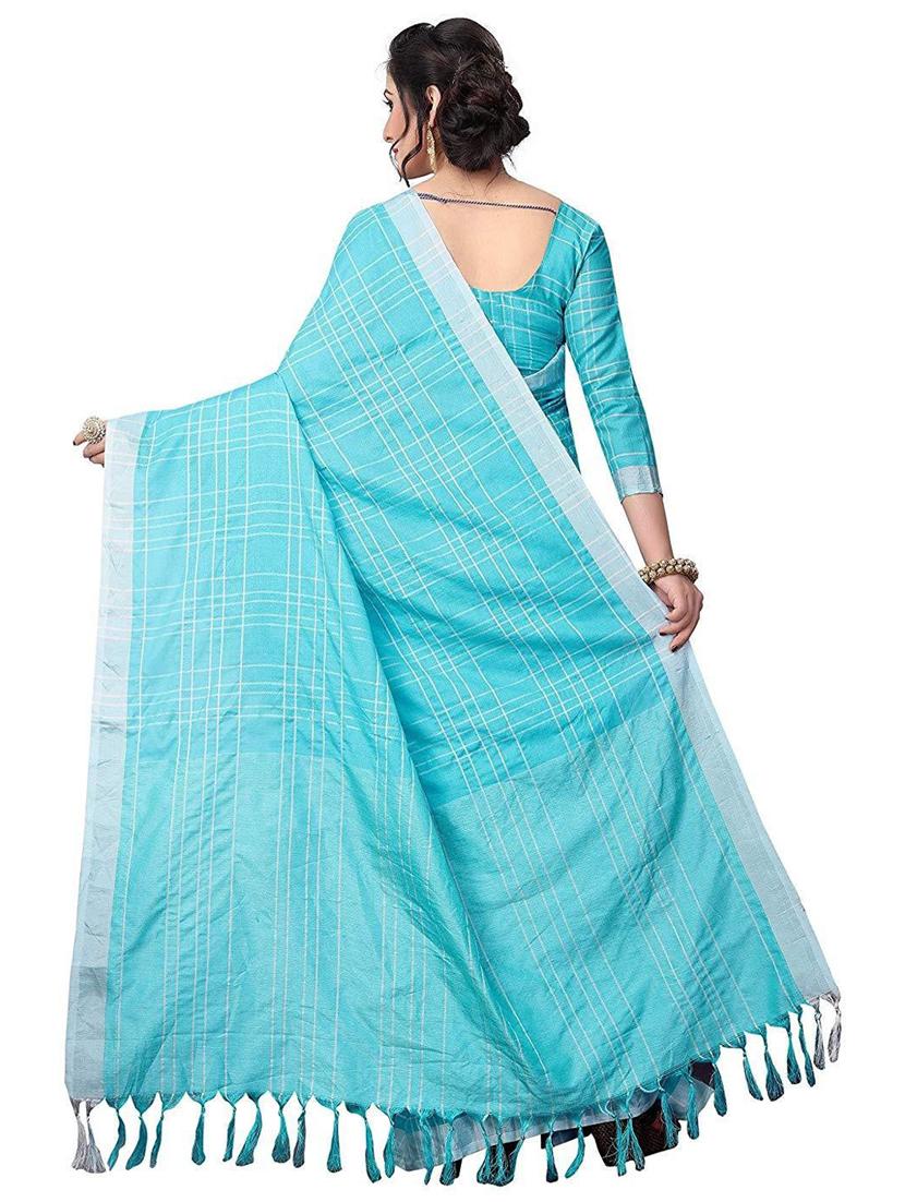 light blue self design saree - 19198837 - Standard Image - 1