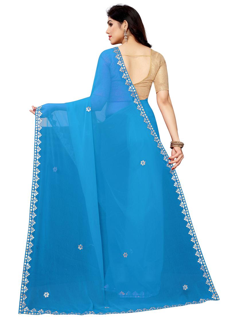 blue self design saree - 19198921 - Standard Image - 1