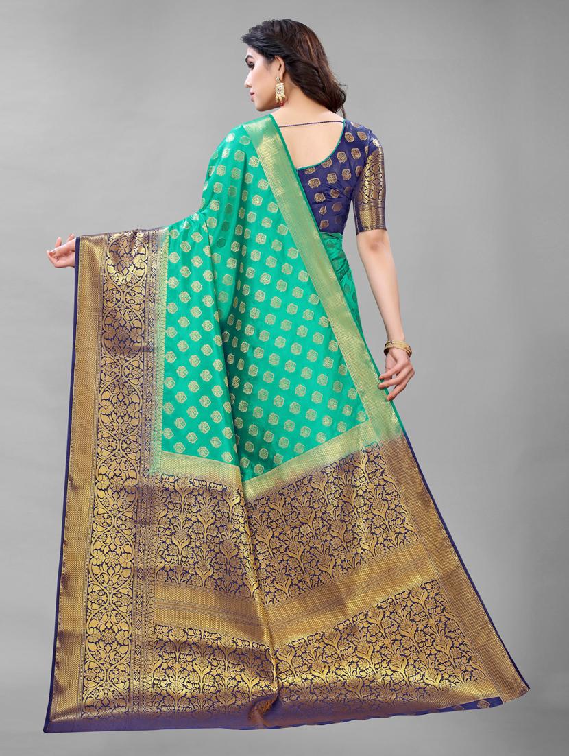 ethnic wear green colored saree set - 19199085 -  Standard Image - 1