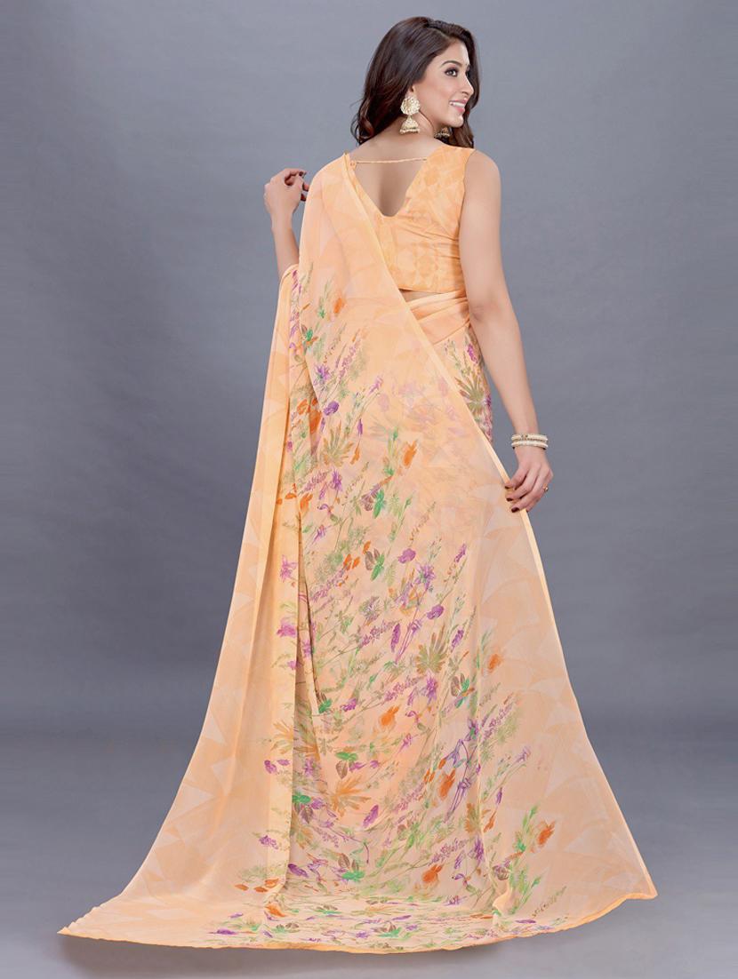 floral printed saree with blouse - 19199217 -  Standard Image - 1