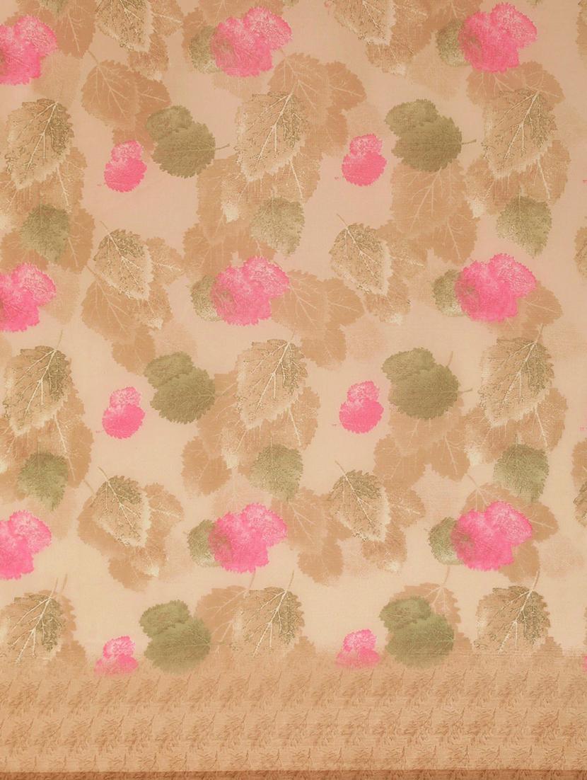 floral printed saree with blouse - 19199278 - Standard Image - 4