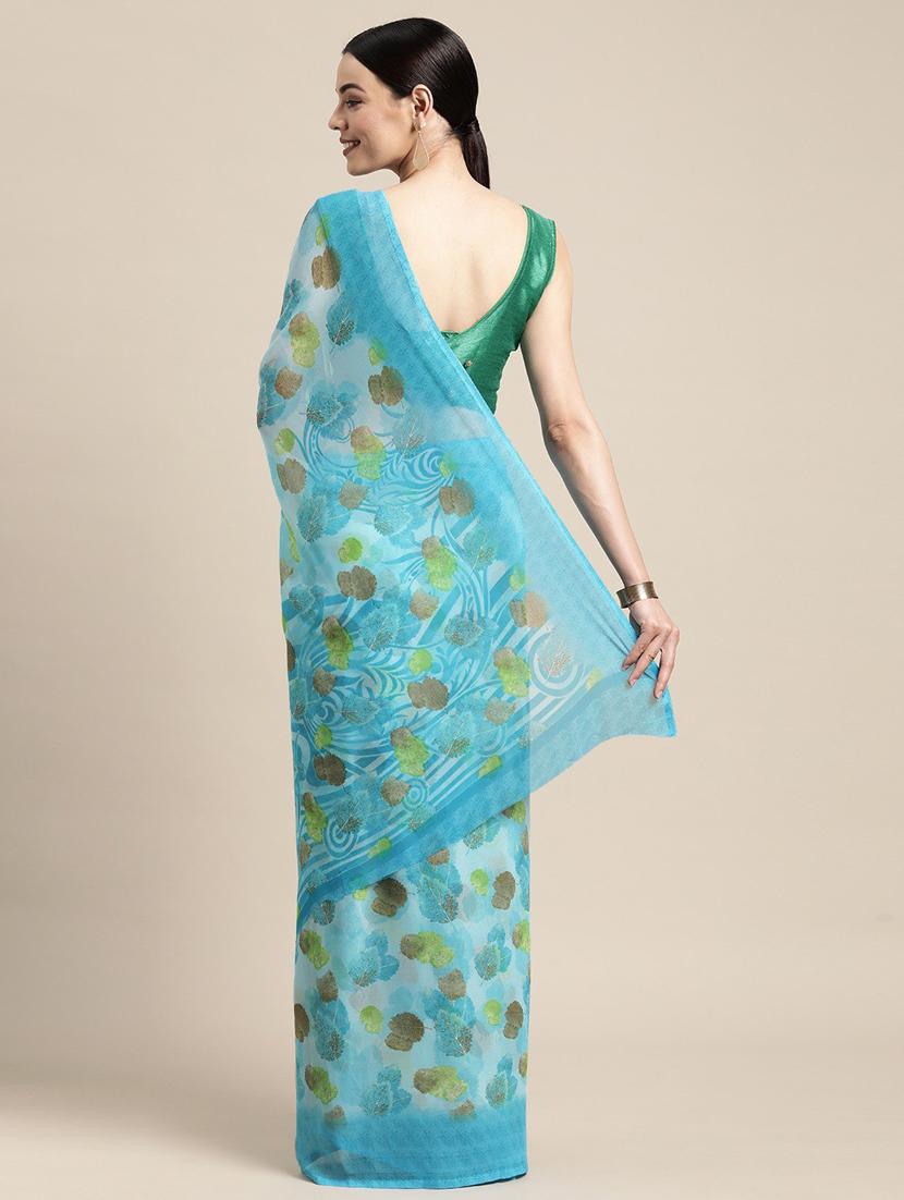 floral printed saree with blouse - 19199284 -  Standard Image - 1