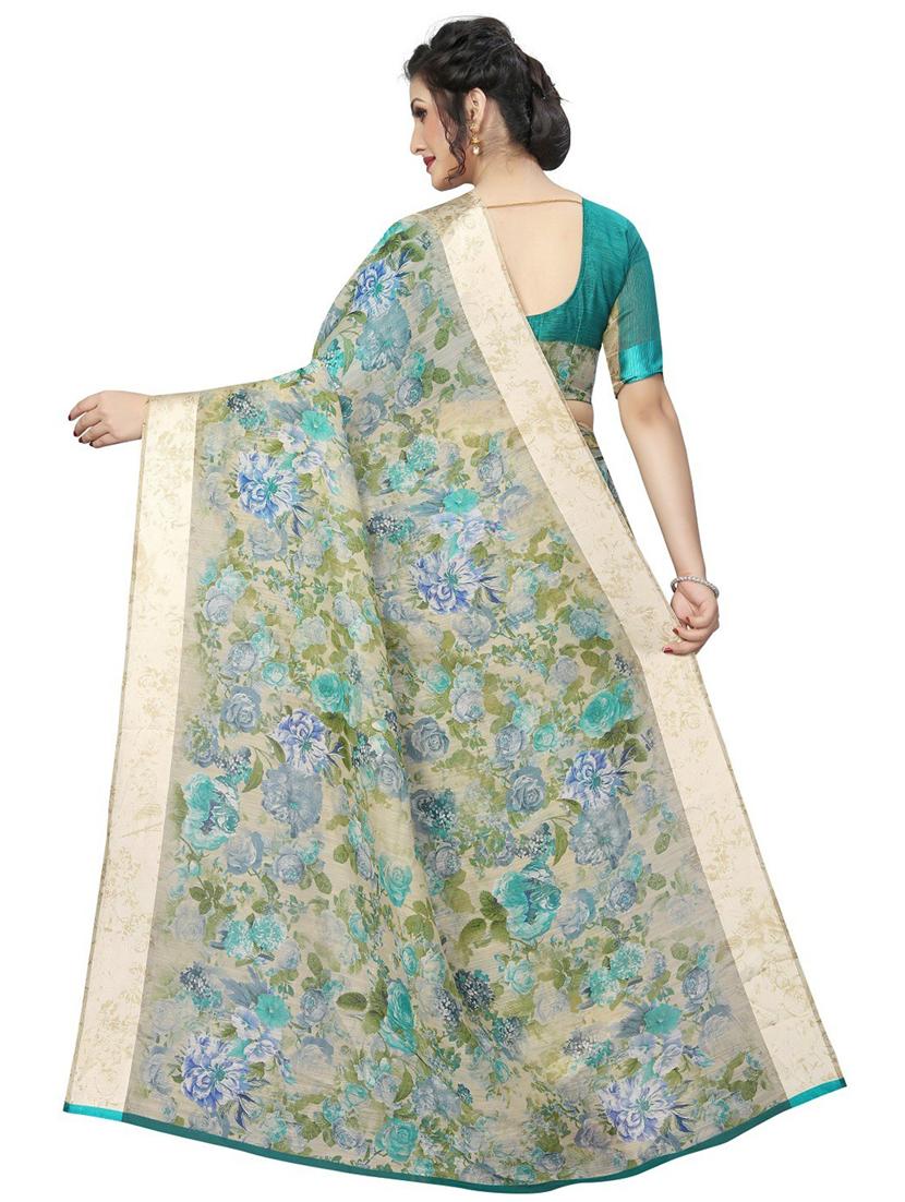 floral printed saree  with blouse - 19199420 -  Standard Image - 1