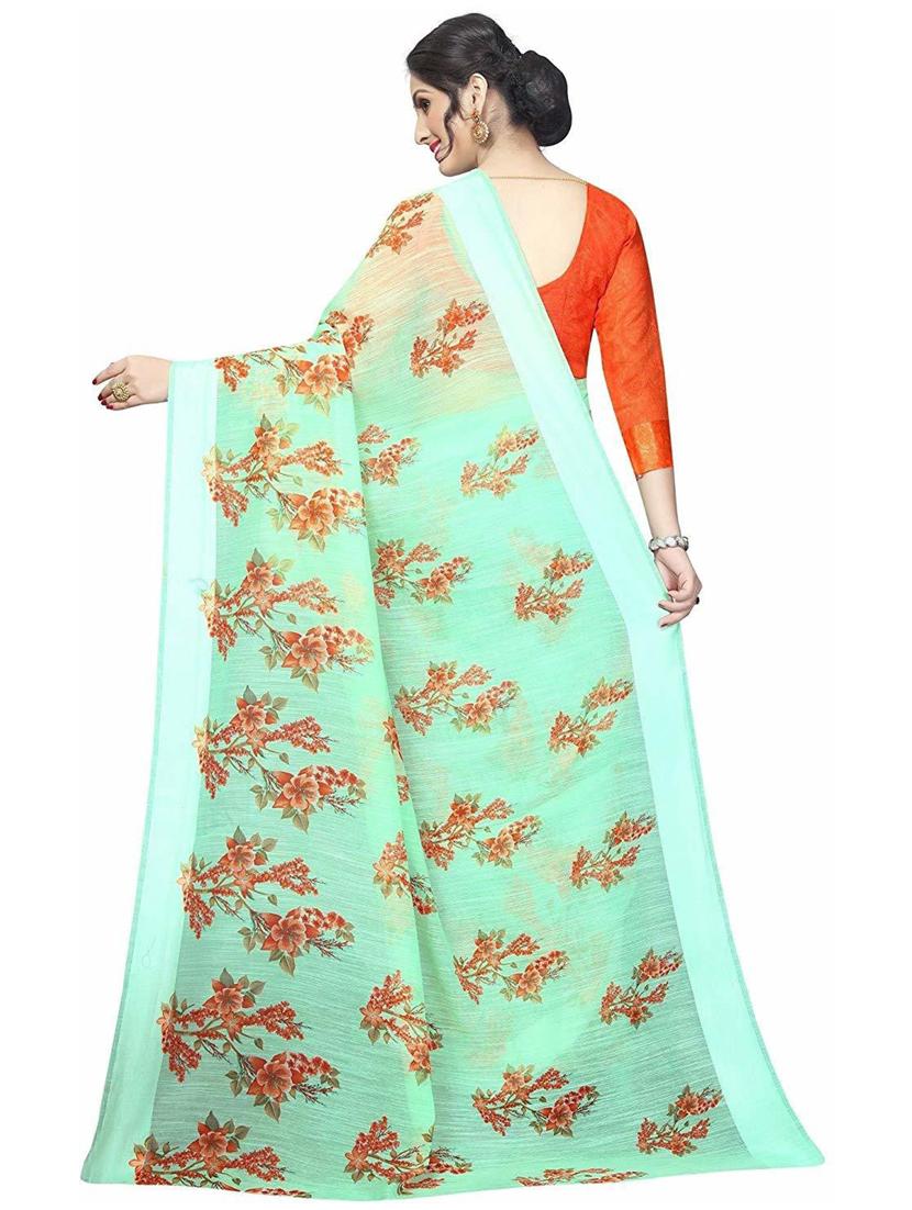 floral printed saree  with blouse - 19199505 -  Standard Image - 1