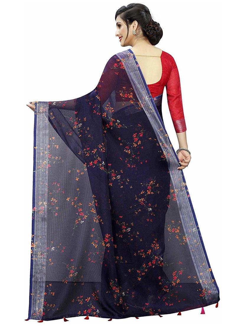 floral printed saree  with blouse - 19199507 -  Standard Image - 1