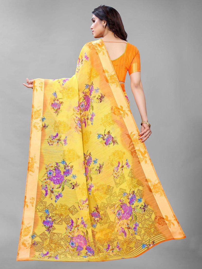 floral printed saree  with blouse - 19199513 -  Standard Image - 1