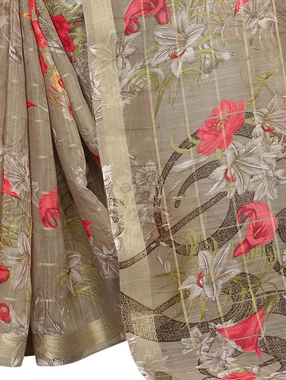 floral printed saree - 19199514 - Standard Image - 4