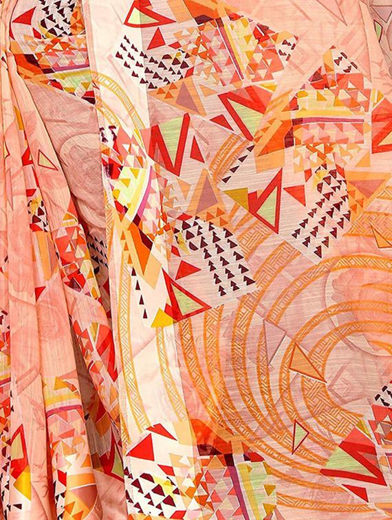 geometric printed saree - 19199527 - Standard Image - 4
