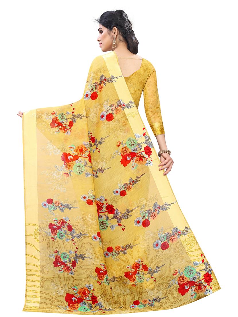 floral printed saree  with blouse - 19199537 -  Standard Image - 1