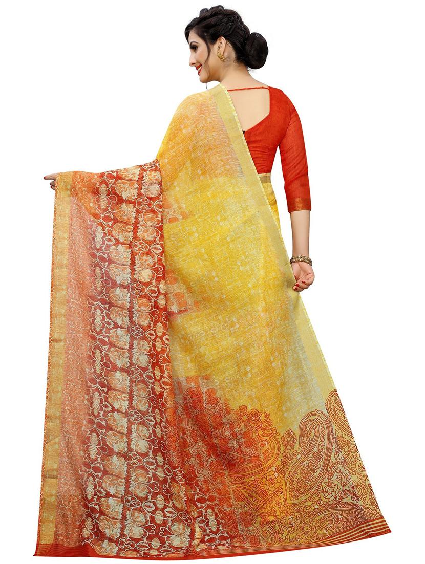 maroon printed saree with blouse - 19199556 -  Standard Image - 1