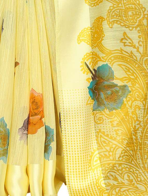 floral printed saree with blouse - 19199583 - Standard Image - 4