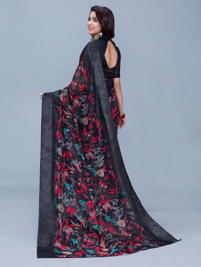 floral printed saree  with blouse - 19199602 -  Standard Image - 1