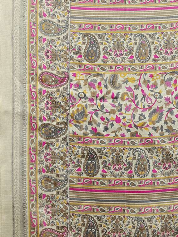 paisley printed saree with blouse - 19199876 - Standard Image - 4