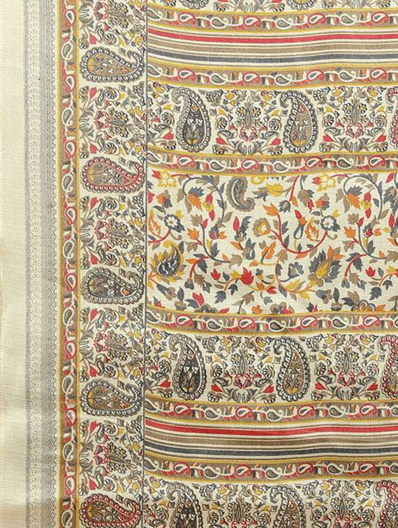 paisley printed saree with blouse - 19199878 - Standard Image - 4