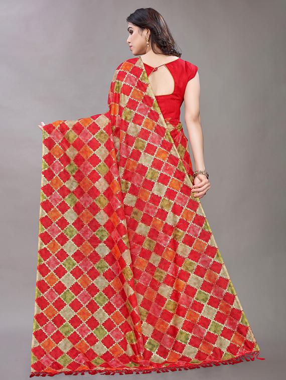 multi colored printed saree with blouse - 19199984 -  Standard Image - 1