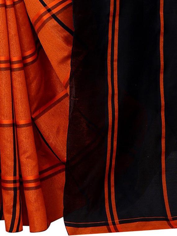 checkered half & half saree with blouse - 19200203 - Standard Image - 4