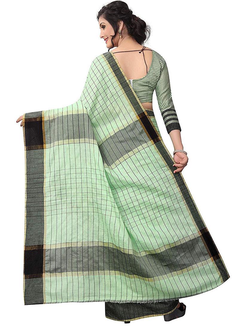check printed saree - 19200271 -  Standard Image - 1