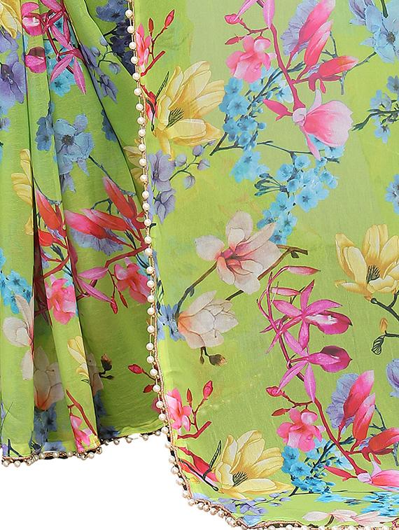 floral printed saree with blouse - 19200304 - Standard Image - 4