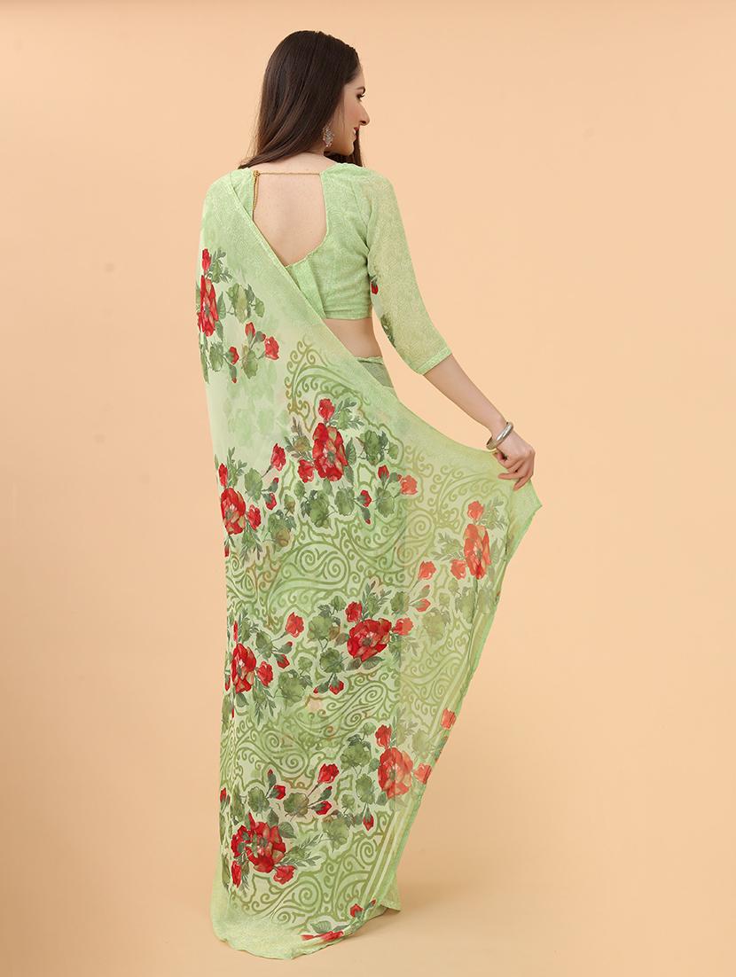 floral printed saree with blouse - 19200309 -  Standard Image - 1