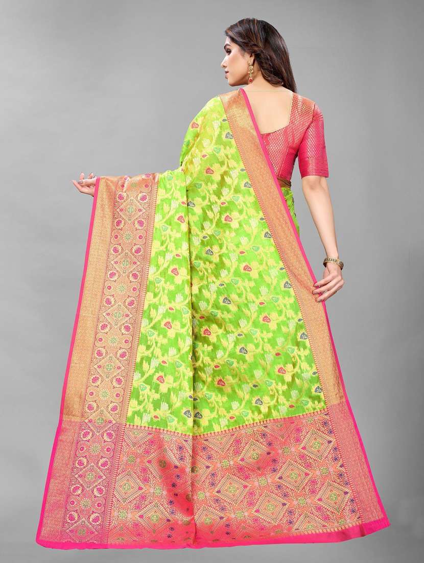 self design woven saree with blouse - 19200396 - Standard Image - 1