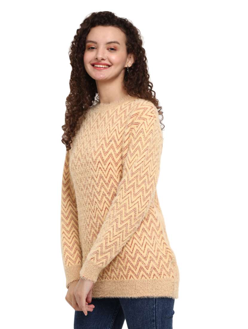 self design acrylic wool pullover - 19204950 -  Standard Image - 1