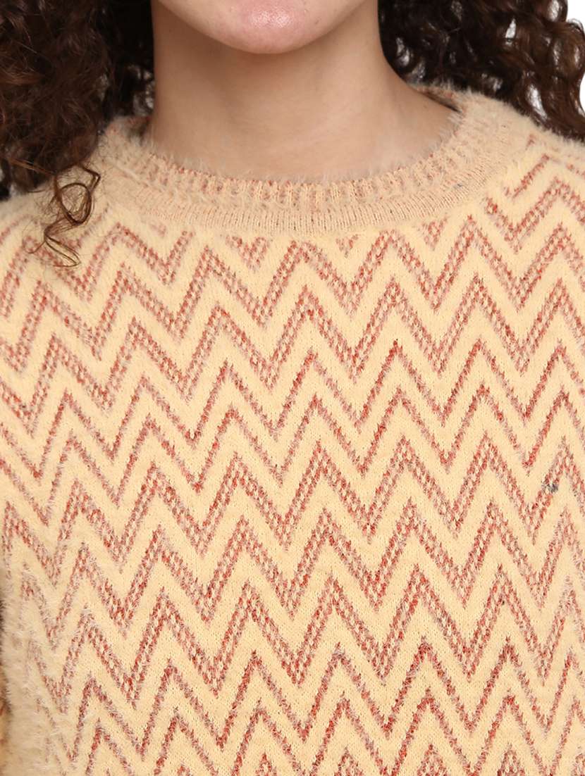 self design acrylic wool pullover - 19204950 -  Standard Image - 4