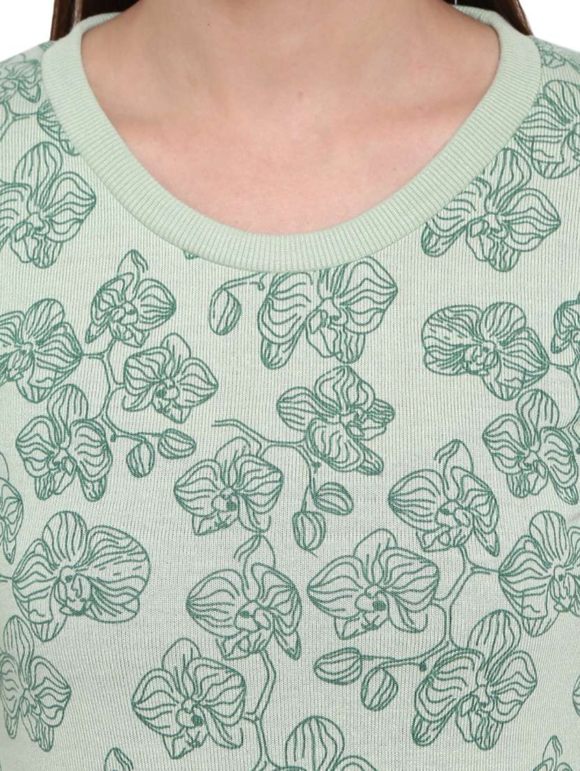 women floral acrylic wool pullover - 19204962 -  Standard Image - 4